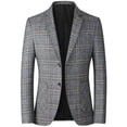 thumbnail image 1 of Traje de chaqueta para hombre, traje informal de negocios para hombre, traje pequeño, top ajustado, traje informal de mediana edad a cuadros para primavera y otoño, traje individual, 1 of 5
