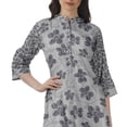 thumbnail image 2 of Moomaya Cotton Knee Length Kurta Summer Printed Roll Up Sleeves Kurtis For Women, 2 of 7