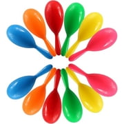 DUNCHATY 12pcs 4" Mini Maracas for Kids Mexican Fiesta Party Favors, Neon Maracas for Mexican Fiesta, or Classroom Musical Fun, Luau Party Birthday Christmas Party Supplies Kids Boys Girls