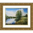 thumbnail image 1 of Cernov, Ivan 32x25 Gold Ornate Wood Framed with Double Matting Museum Art Print Titled - Flowers by the River, 1 of 4