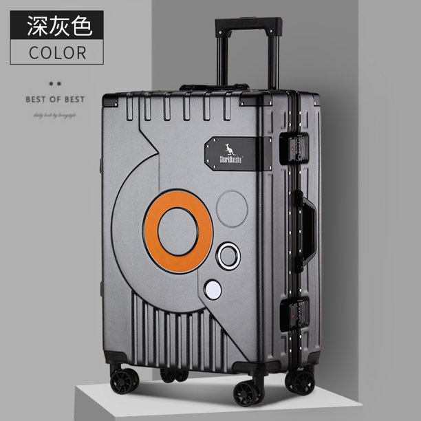 Nuevo equipaje de viaje de moda con marco de aluminio, maleta con ruedas silenciosa de gran capacidad, maleta de 20 pulgadas, caja de contraseña de 24 pulgadas