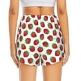 thumbnail image 3 of Picia Hand Drawn Strawberry Pattern Women's 2 in 1 Athletic Running Shorts High Waisted Workout Casual Gym Sweat Shorts with Comfy Liner Zipper Pockets-X-Large, 3 of 9