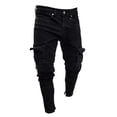 thumbnail image 1 of Uuszgmr Mens Jeans Male Distressed Skinny Jeans Mans Ripped Stretch Slim Fit Denim Pants Trousers, 1 of 6