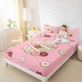 thumbnail image 3 of Manfei Cartoon Donut Kitten King Sheets, Kawaii Sweet Treat Bedding, Pink, 4pcs, 1 Flat Sheet, 1 Fitted Sheet and 2 Pillowcases, 3 of 6