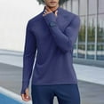 thumbnail image 4 of zfhfof Men's Long Sleeve Athletic Shirts Quarter Zip Pullover Lightweight Sun Protection Rash Guard with Thumb Hole Outdoor Running T-Shirts, 4 of 6