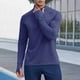 thumbnail image 4 of Blusa y camisa de manga larga con cuello alto para hombre, color liso, informal, deportiva, con cremallera, de poliéster., 4 of 6