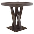 thumbnail image 5 of Kingfisher Lane Modern Wood Square Criss Cross Base Pub Table in Cappuccino, 5 of 11