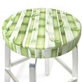 thumbnail image 3 of KLL Bamboo Stems And Leaves Round Bar Chair Cushion Cover 13 inch ,Bar Stool Protector with Elastic, Soft Washable, 3 of 6