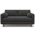 thumbnail image 6 of Simpli Home Morrison Mid-Century Modern 72 inch Wide Sofa with Ottoman Set in Charcoal Grey Tightly Woven Performance Fabric, 6 of 12