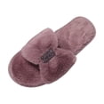 thumbnail image 2 of uublik Women Fuzzy Slippers for Home Memory Foam Open-Toe Slippers Soft Fleece Indoor Shoes Indoor/Outdoor Slippers, Pink, 2 of 7
