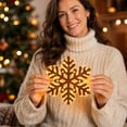 thumbnail image 4 of Led Snowflake Wall Lights with Warm White Glow, Set of 7, Brown Frame, for Indoor and Outdoor Wall Decor, Christmas Decorations, 4 of 4