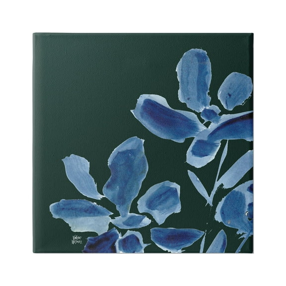 Stupell Industries Modern Blue Flower Petals Casual Botanical Brushstrokes Graphic Art Gallery Wrapped Canvas Print Wall Art, Design by Valerie Wieners