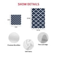 thumbnail image 6 of Navy Blue Morocco Pattern Hand Towels Set,Waffle Weave Kitchen Towels 4 Pieces,White Moroccan Geometric Art Microfiber Hair Face Bath Tea Towel Absorbent Quick Drying Cleaning Dish Cloths,15.7"x23.6", 6 of 7