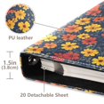 thumbnail image 3 of FORMRS 3 Ring Photo Album 4"x6" Self Adhesive Large Capacity PU Leather Cover, Yellow Floral, 3 of 8