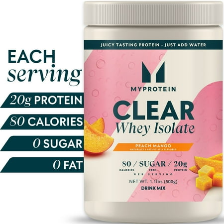 Myprotein Clear Whey Isolate Protein Powder, Peach Mango, 20 Servings