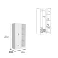 thumbnail image 4 of CoSoTower Toccoa Armoire with 1-Drawer and 4-Tier Open Shelves, White, 4 of 5