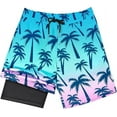 thumbnail image 2 of Boys Swim Trunks Bathing Suit Youth Teen Boys Swimming Trunks with Compression Liner Kids Swimsuit Board Shorts 7-16, 2 of 6