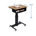 thumbnail image 2 of Pemberly Row Mobile School Standing Desk & Book Box Bundle in Wood Grain/Black, 2 of 6