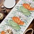 thumbnail image 2 of Orange Green Table Runner, Autumn Thanksgiving Kitchen Dining Table Decoration for Home Party Decor 16x72 Inches, 2 of 9