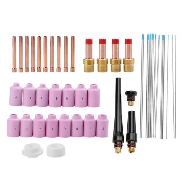 Boquilla de gas, 46 piezas/juego Boquilla de soplete de soldadura TIG serie WP-17/18/26 Consumibles TIG Características líderes en su clase