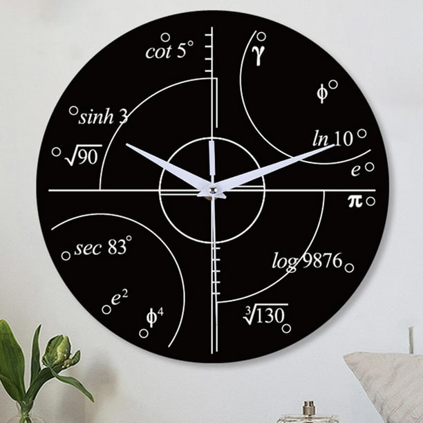 Reloj de Matematicas Moderno Redondo Pulgadas con Diseno Artistico unico Reloj de Pared con Ecuaciones Matematicas para El Hogar Baoblaze Reloj de pared de matematicas Walmart en linea