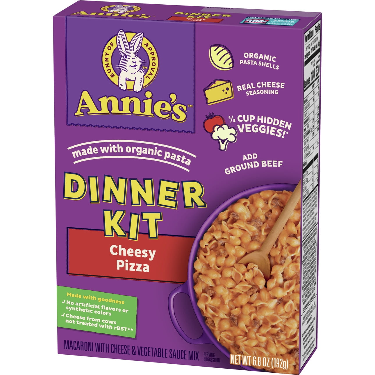 Annie’s Cheesy Pizza Pasta Dinner Kit with Hidden Veggies, 6.8 oz