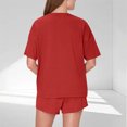 thumbnail image 3 of fatyb Women's Pajama Sets 2 Piece Short Sleeve Casual T-Shirts Sleepwear Shorts Matching Lounge Outfits, 3 of 7