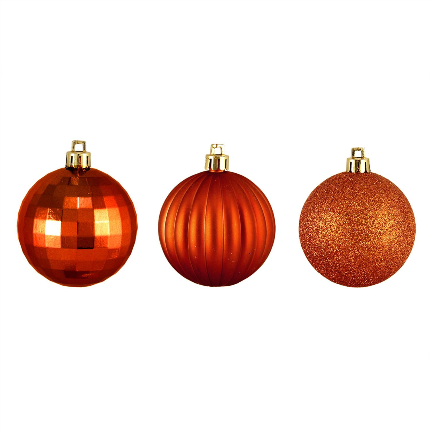100ct Burnt Orange 3Finish Shatterproof Christmas Ball Ornaments 2.5