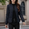 thumbnail image 6 of Cadancy Womens Bomber Jackets Lightweight Cropped Quilted Jacket with Pockets Button Down Long Sleeve Vintage Padded Coats 2025 Winter Fashion Casual Down Coat, 6 of 9