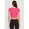 thumbnail image 4 of Womens Waffle Knit Short Sleeve Crop Top, 4 of 4