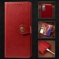 thumbnail image 4 of Wallet Case for Samsung Note 20 Magnetic Clasp Folio Kickstand Premium Leather Case with Hand Strap, [RFID Blocking] Credit Card Slots Shockproof TPU Inner Cover for Samsung Galaxy Note 20, Red, 4 of 11