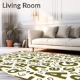 thumbnail image 2 of ODIKA 3'x5' Machine Washable Non-Slip Area Rug, Playful Safari Parade with Abstract Animal Inspired Letters and Leafy Trails High Traffic Rug with Pad, Olive, 688423, 2 of 8