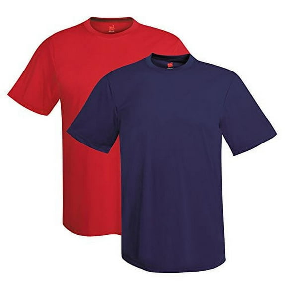 Hanes 4 oz NANO-T Cool Dri T-Shirt (Pack of 2) (1 Navy / 1 Deep Red)
