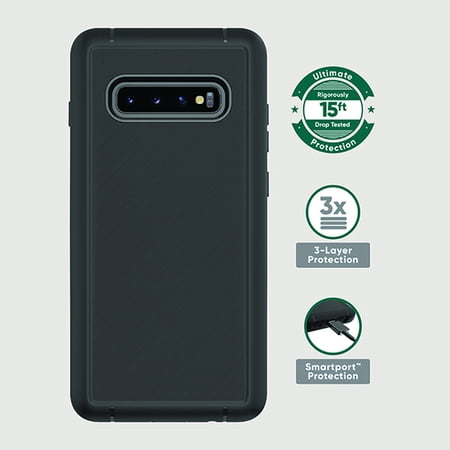 onn. Rugged Case with Built-In Antimicrobial for Galaxy S10