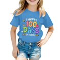 thumbnail image 1 of LUOGENLI T-Shirt pour Filles et Garçons, Col Rond, Manches Courtes, Été, Décontracté, Bleu, 2-3 Ans, 1 of 1