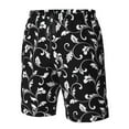 thumbnail image 4 of Logiee Black White Leaves Print Mens Swim Trunks Quick Dry Board Shorts,Breathable Hawaii Beach Shorts Swimwear Bathing Suits-XX-Large, 4 of 6