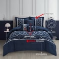 thumbnail image 3 of Nanshing  Trent 6 Piece Modern Comforter Set Navy King, 3 of 5