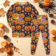 thumbnail image 2 of 3-4 Years Kids' Sibling Matching Halloween And Holiday Pajama Sets Fall Winter Loungewear Set, 2 of 9