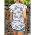 thumbnail image 2 of CALIPESSA Womens Summer Camo Print Short Sleeve Tunic Tops Loose Fit Casual Round Neck T-Shirt, 2 of 5
