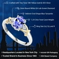 thumbnail image 3 of Gem Stone King 10K Yellow Gold and 925 Sterling Silver Blue Tanzanite and White Lab Grown Diamond Ring for Women (1.24 Cttw, December Gemstone Birthstone, Available in Size 5,6,7,8,9), 3 of 6
