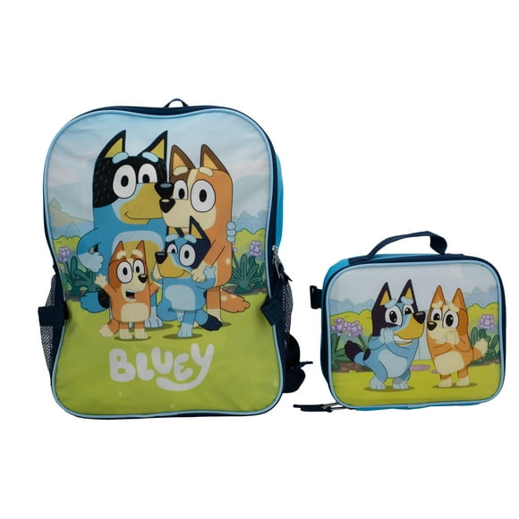 Juego de mochilas BLUEY Preescolar de 16 pulgadas con lonchera para niños