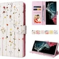 thumbnail image 3 of Popular Glittery Flower PU Flip Phone case with Wallet for Samsung Galaxy A12 A22 A32 A52 S A13 A23 A33 A53 A51 4G 5G Protective Cover Fashion Glamorous Multi-Functional Bumper(Flower F,A52S), 3 of 8