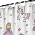 thumbnail image 3 of Princess Unicorn Star Pattern Shower Curtain 72"x84" ,Bathroom Decorative Shower Curtains Set with 12 Hooks,Modern Waterproof Washable Shower Curtain, 3 of 6