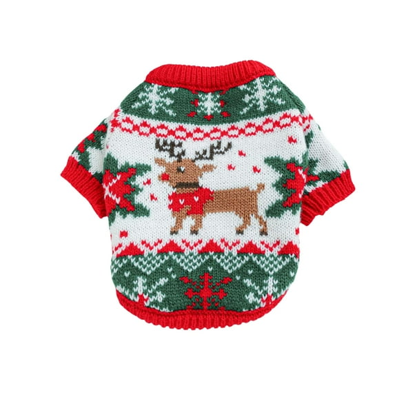 Harikaji Dog Christmas Sweater for Small Dogs, Turtleneck Knitted Dog Xmas Sweater, Holiday Theme Pet Clothes Winter Warm Christmas Outfit for Cat & Puppy