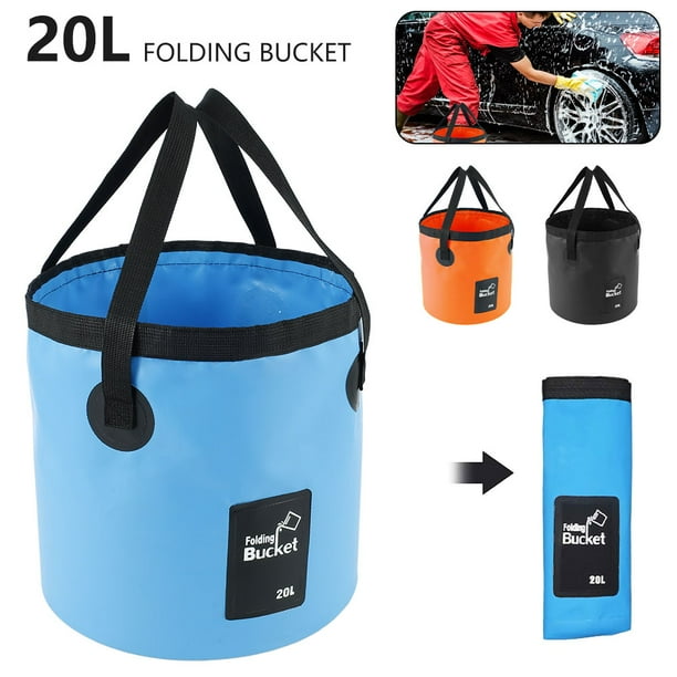 ODOMY Cubo Plegable Premium con Asa, Cubo Portátil para Acampar, Cubo de Pesca para Lavabo Al Aire Libre Ultraligero, Cubo Plegable para Pesca, Camping, Senderismo, Lavado de Autos, Jardinería en Bote