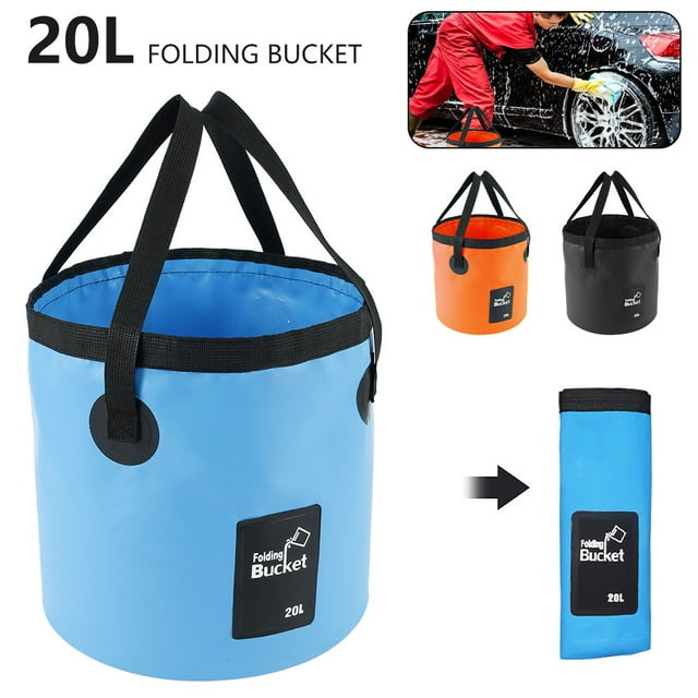 ODOMY Cubo Plegable Premium con Asa, Cubo Portátil para Acampar, Cubo de Pesca para Lavabo Al Aire Libre Ultraligero, Cubo Plegable para Pesca, Camping, Senderismo, Lavado de Autos, Jardinería en Bote