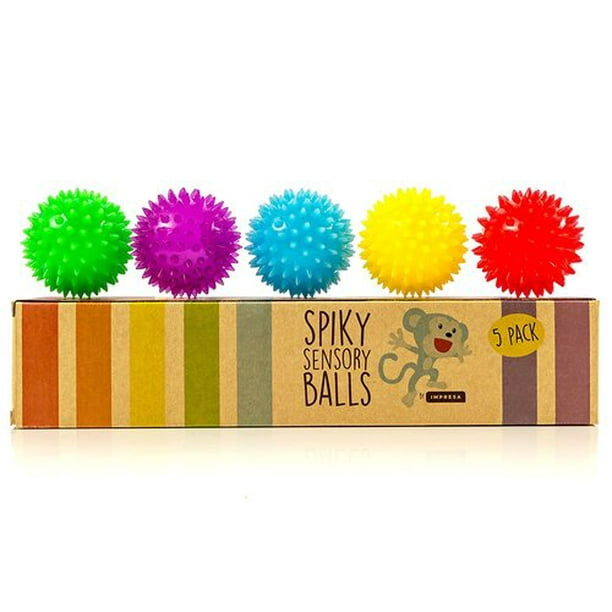 Spiky Sensory Balls (Pack of 5) Squeezy and Bouncy Fidget Toys