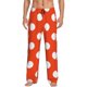 thumbnail image 1 of Fotbe Orange And White Polka Dot1 Pantalones de Pijama para Hombre, Pantalones de Dormir, Pantalones de Casa con Cintura Ajustable y Bolsillos-X-Large, 1 of 6