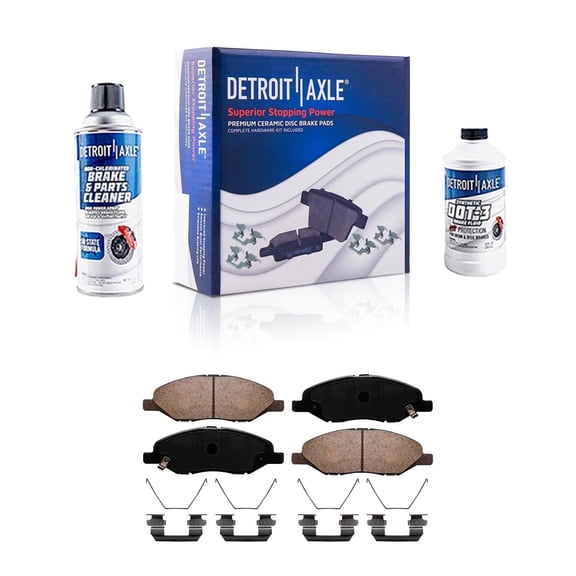 Detroit Axle - 4pc Front Brake Pads for 2009 2010 2011 Nissan Versa Ceramic Brake Pads with Hardware Replacement