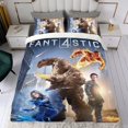 thumbnail image 4 of Los Cuatro Fantásticos Conjunto de sábanas temático, trío de piezas, cómodo y amigable con la piel, diseño único, regalo de decoración para el hogar para familiares, amigos y fans, 90 cm * 190 cm, 4 of 6